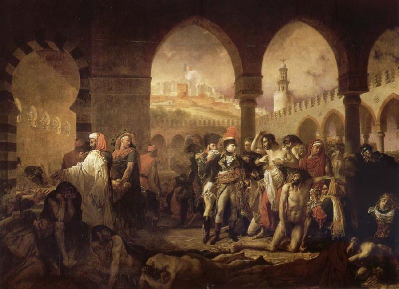 unknow artist Napoleon in the plague house in Jaffa France oil painting art